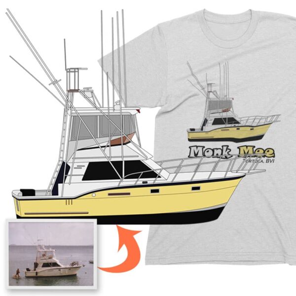 An image of the Custom Boat Art & Yacht Shirts created for M/Y Monk Mee
