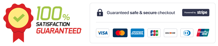 Guaranteed Safe & Secure Checkout Powered by Stripe