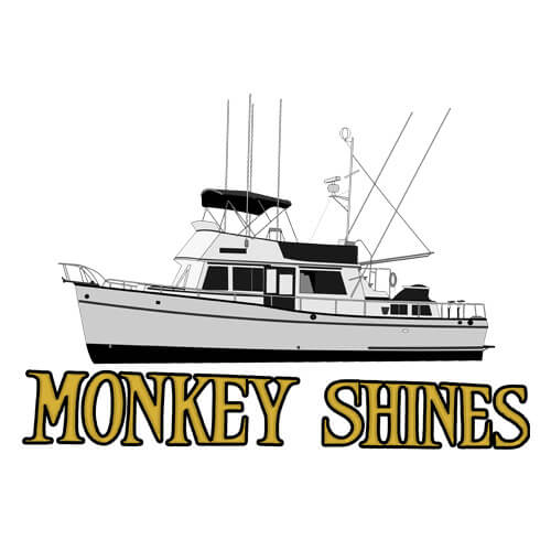 An image of the yacht line drawing of the yacht Monkey Shines