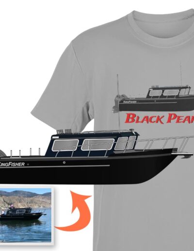 An image of the Custom Boat Art & Yacht Shirts created for M/Y Black Pearl