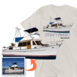 An image of the Custom Boat Art & Yacht Shirts created for M/Y Don't Panic