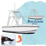 An image of the Custom Boat Art & Yacht Shirts created for M/Y Reel Estate