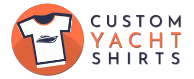 An image of the Custom Yacht Shirts logo featuring a tshirt with a yacht on the front within an orange circle.