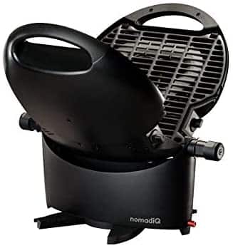 An image of the Nomadiq Portable Gas Grill in half opened position.