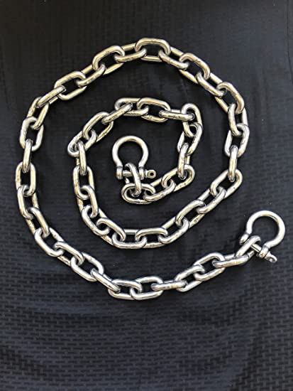The US Stainless 1/2" 10 foot stainless steel chain.