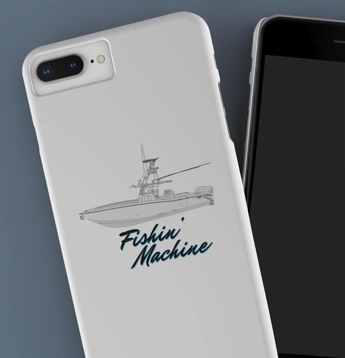 An image of a custom boat iPhone cases on phones.