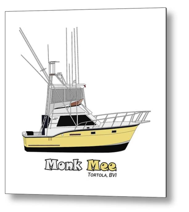 An image of custom metal boat wall art prints from Custom Yacht Shirts