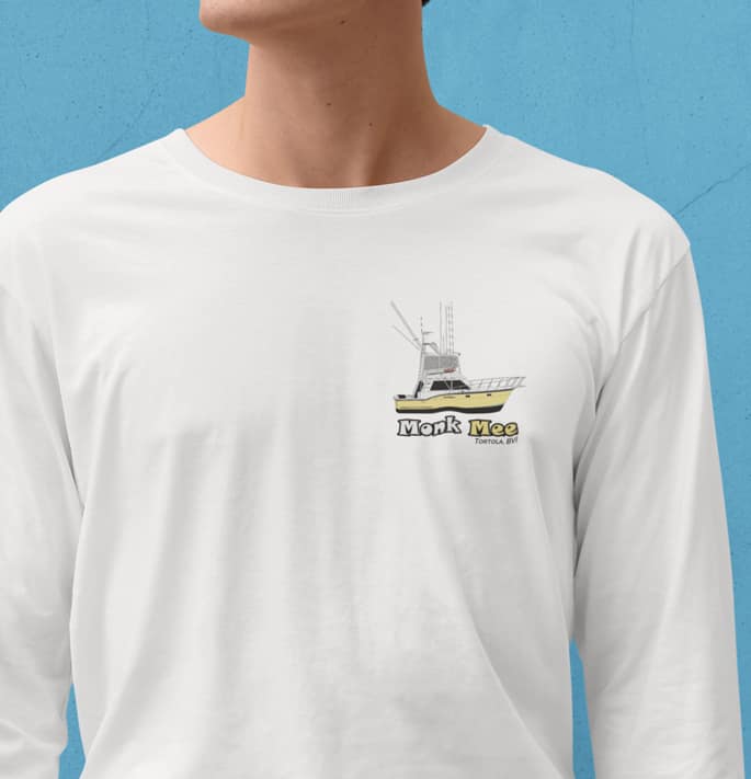 An image of a a front pocket design custom longsleeve from Custom Yacht Shirts