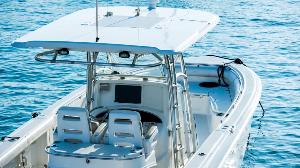 An image of a center console boat in the water.