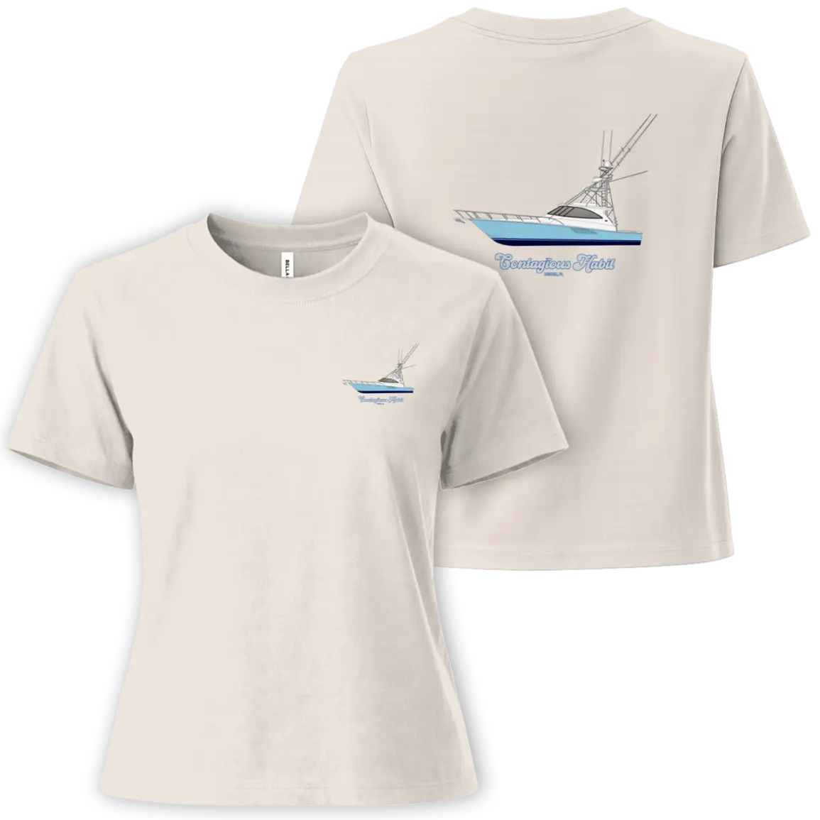 Ladies Premium Short Sleeve Cotton Custom Boat Shirts from Custom Yacht Shirts.
