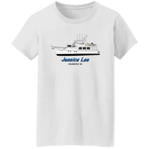 Heavyweight Gildan Ladies Tshirt with frontprint custom boat art
