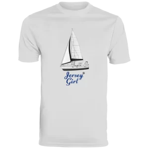 The augusta 790 mens performance tee with frontprint boat art.
