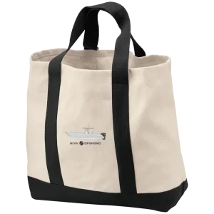 The Port Authority 2-tone Tote Bag with custom boat art from custom yacht shirts.