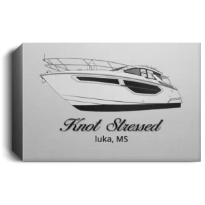 Landscape Canvas Custom Boat Artwork with a white background from Custom Yacht Shirts