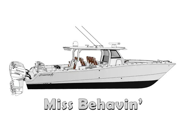 Custom Digital Boat Artworkk of the Yacht Miss Behavin.