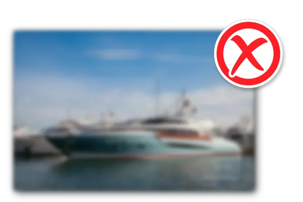 IMage of a yacht that is blurry and not good for custom boat art.
