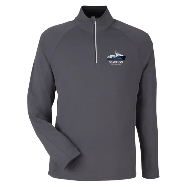 The Core 365 Mens Origin Pique Quarter Zip in Carbon