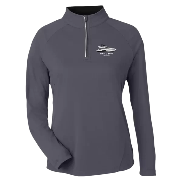 The Core 365 Ladies Origin Pique Quarter Zip in Carbon