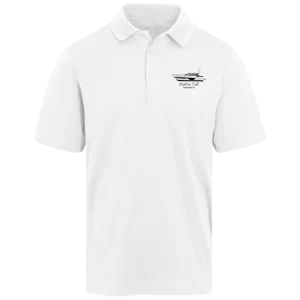 CrownLux Mens Plaited Polo in White.