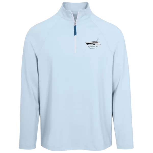 THe CrownLux Mens CLubhouse Quarter Zip in Ocean Blue